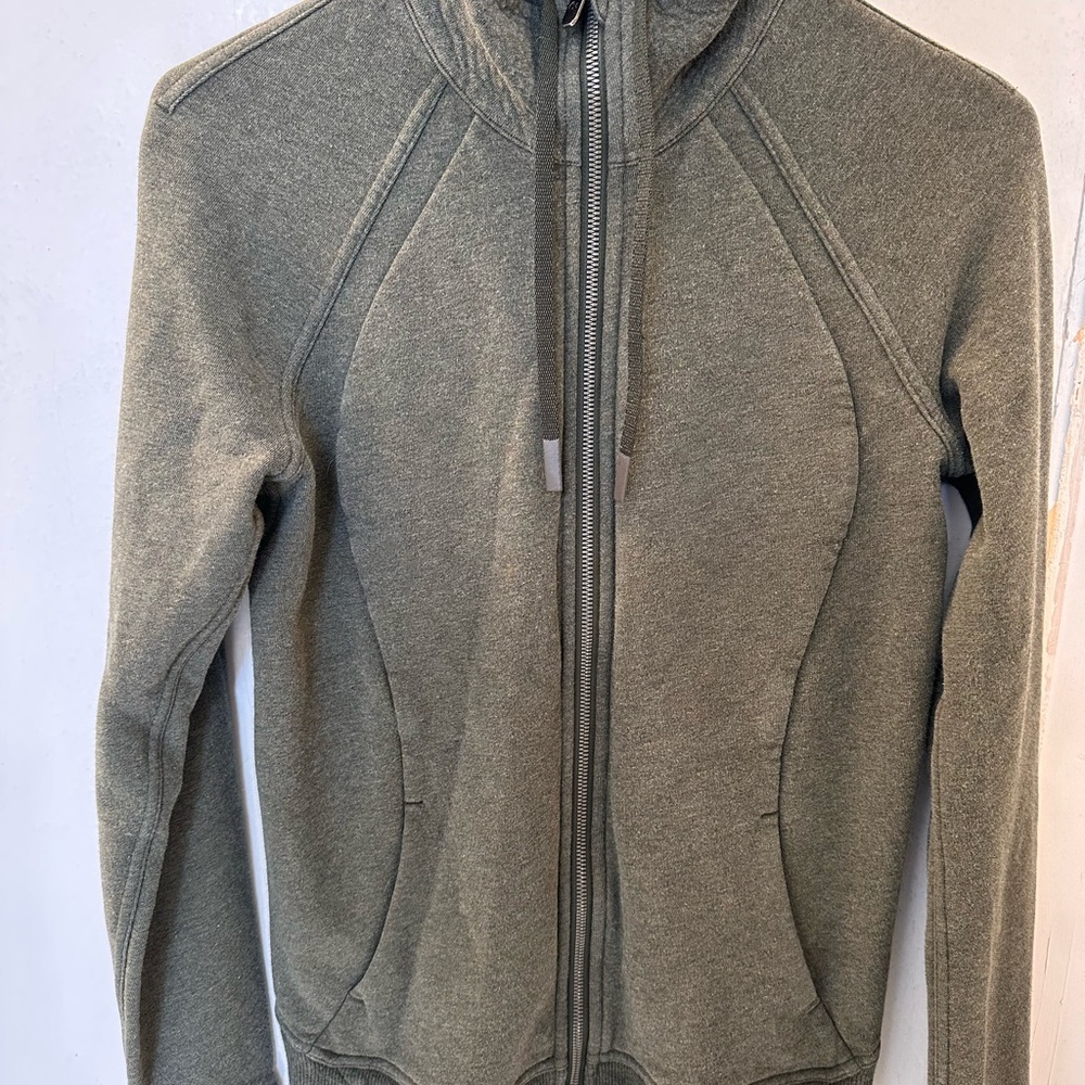 Lululemon Olive Green Zip-Up Hoodie